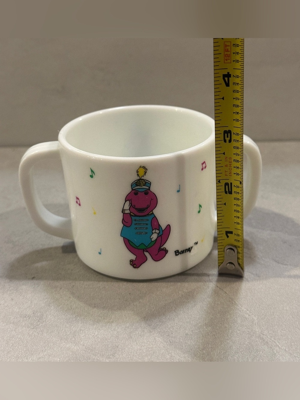 Vintage Barney the Purple Dinosaur Double Handle Cup 1992 The Lyons Club - Picture 6 of 8